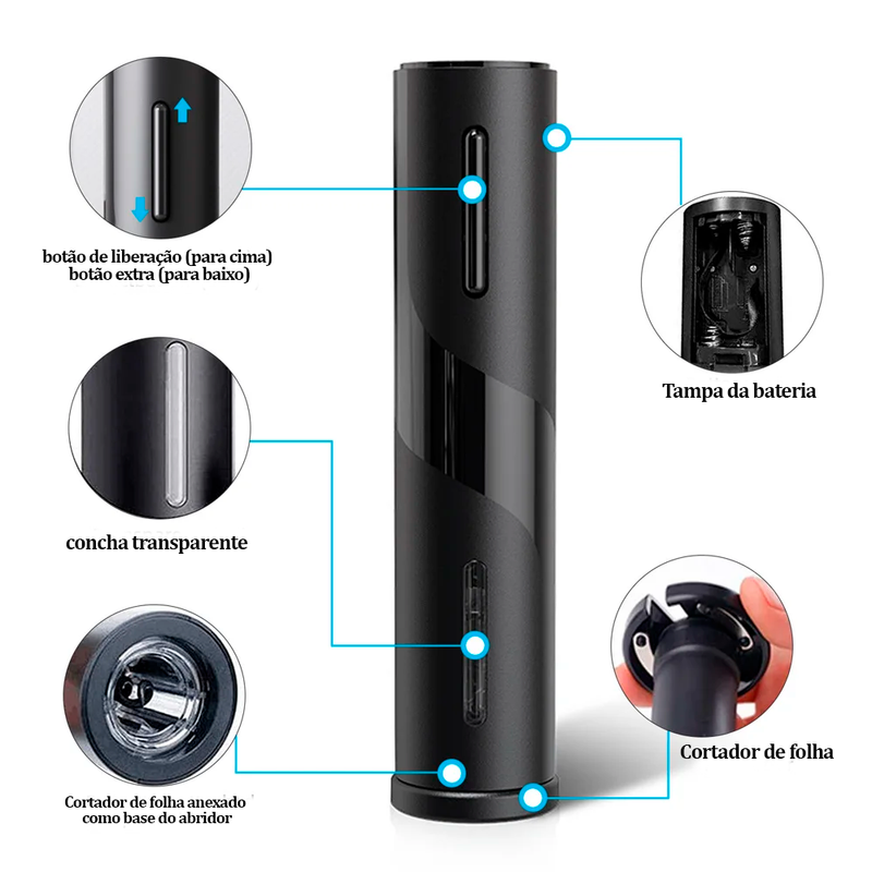 Abridor de vinho elétrico