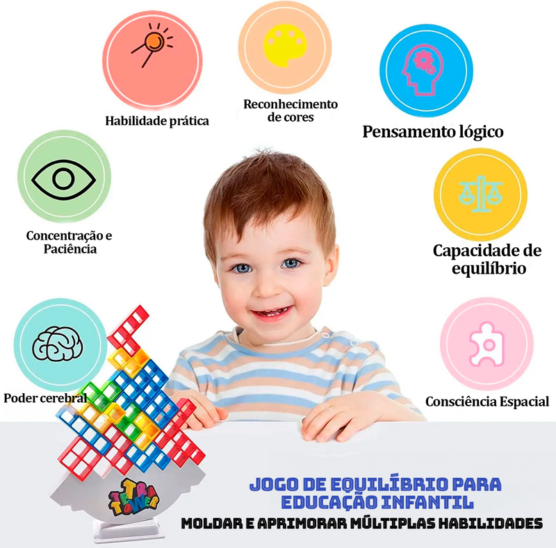 Jogo de Tetris em equipe para crianças e adultos