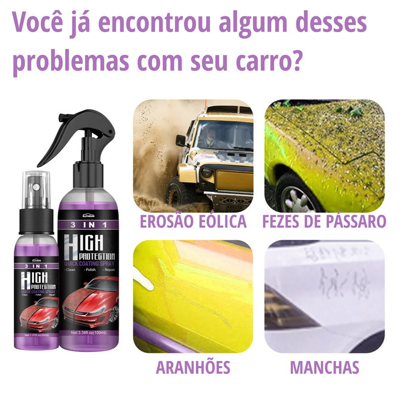 Spray de proteção veicular 3 em 1