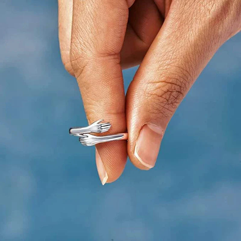 Anel de abraço de prata