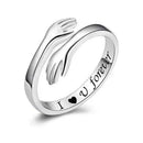 Anel de abraço de prata