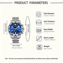 Conjunto 4/1 Relógio Masculino de Quartzo Moderno - Pulseira de Aço Inoxidável, Esportivo/Social