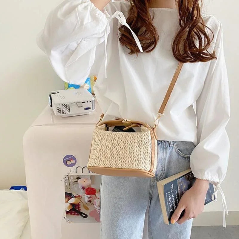 Bolsa de palha tecida à mão das Maldivas